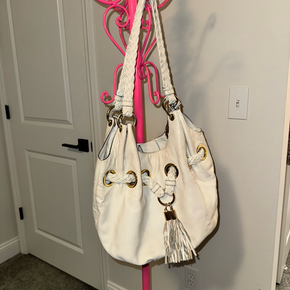 Michael Kors Cream Hobo Bag with Gold Details